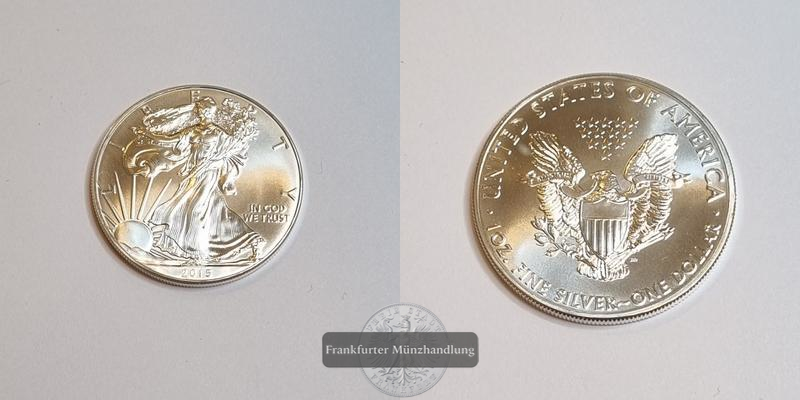  USA 1 Dollar American Silver Eagle 2015 (1986-2021) FM-Frankfurt KM#273 Feinsilber: 31,1g   