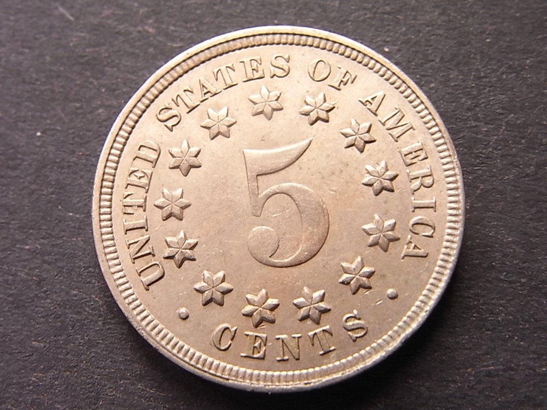  USA 5 Cents 1867 ss+   