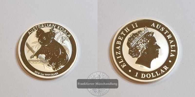  Australien 1 Dollar 2018 Koala  FM-Frankfurt  Feinsilber: 31,1g   