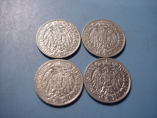  Kaiserreich 25 Pfennig 1909-1912   