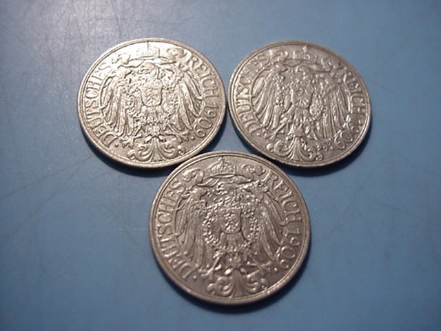  Kaiserreich 25 Pfennig 1909-1912   