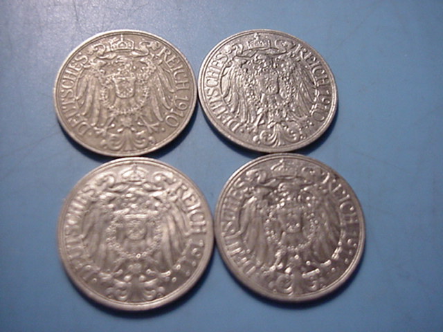  Kaiserreich 25 Pfennig 1909-1912   