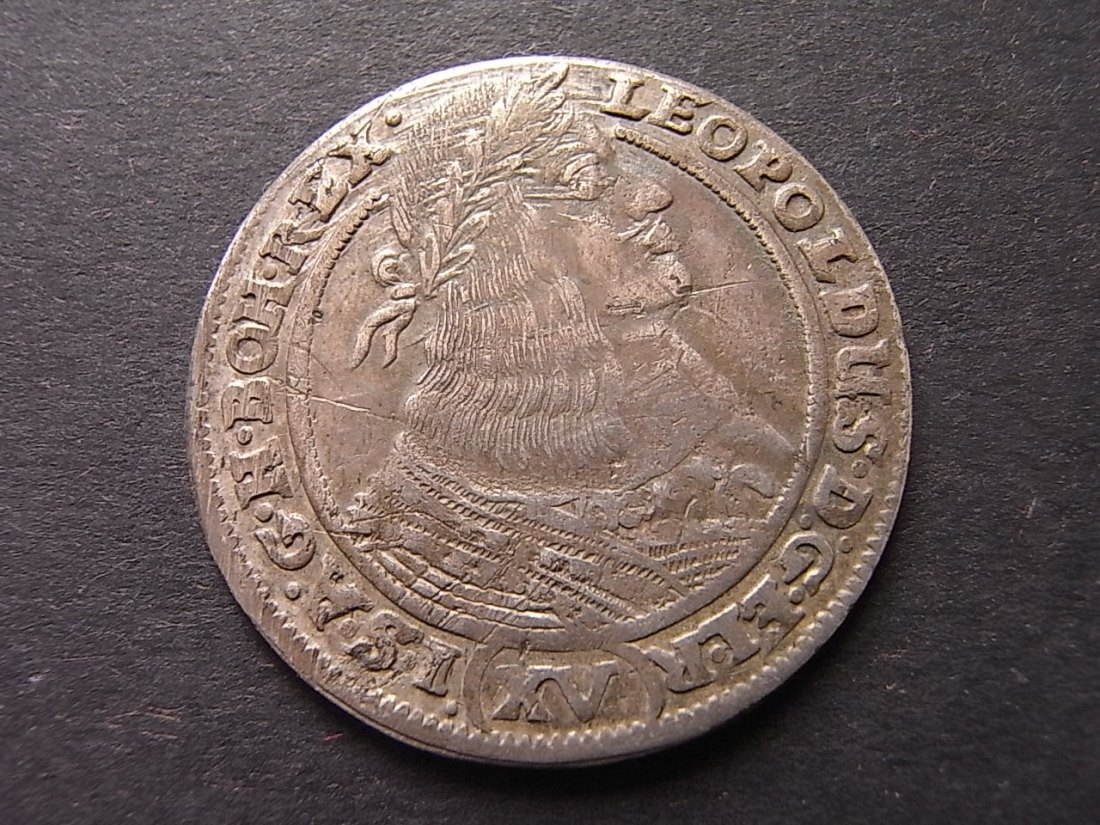  Habsburg XV Kreuzer 1662 Breslau Leopold I ss   