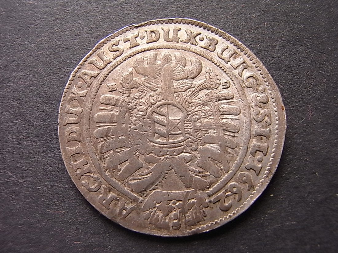  Habsburg XV Kreuzer 1662 Breslau Leopold I ss   