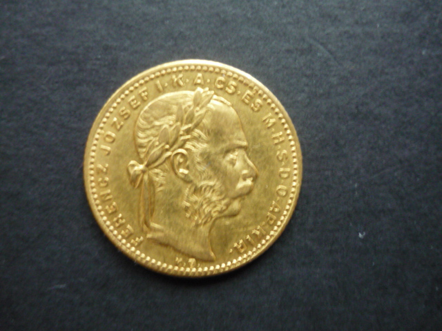 Österreich 20 Franken =8 Forint Gold 1881 KB Franz Joseph