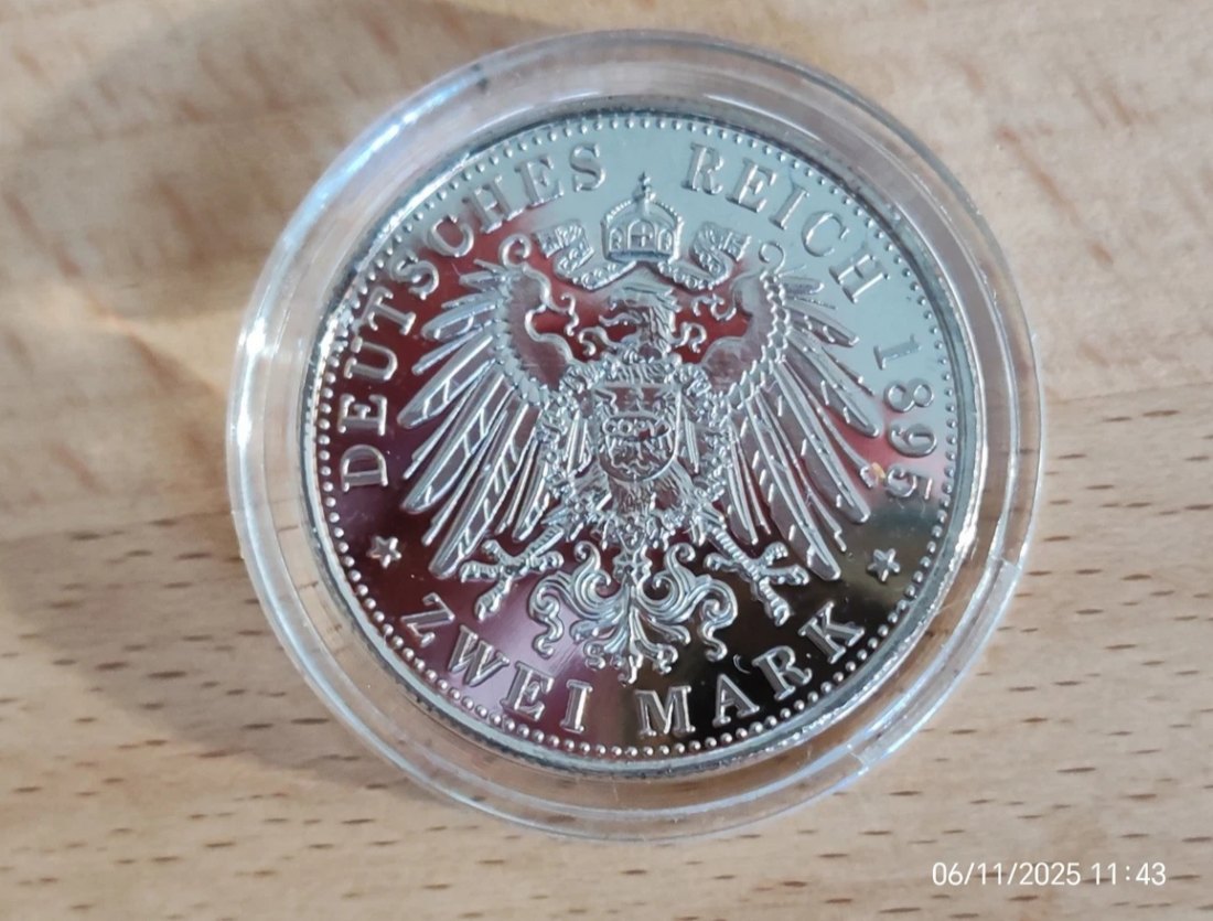  2 MARK Sachsen Coburg Gotha 1895 NP Stempelglanz   