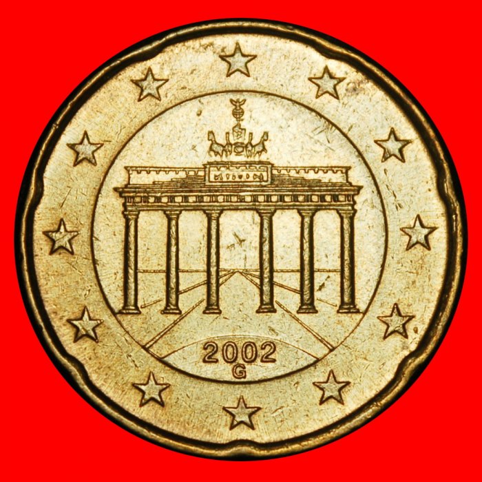 Ⰿ NORDIC GOLD (2002-2007): GERMANY★20 EURO CENTS 2002G SPANISH ROSE! LUSTRE! LOW START ★ NO RESERVE!