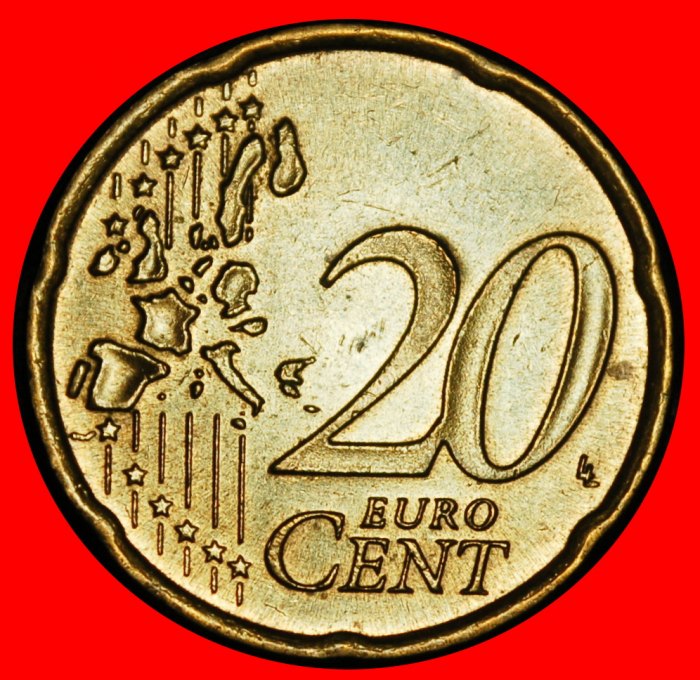  Ⰿ NORDIC GOLD (2002-2007): GERMANY★20 EURO CENTS 2002G SPANISH ROSE! LUSTRE! LOW START ★ NO RESERVE!   