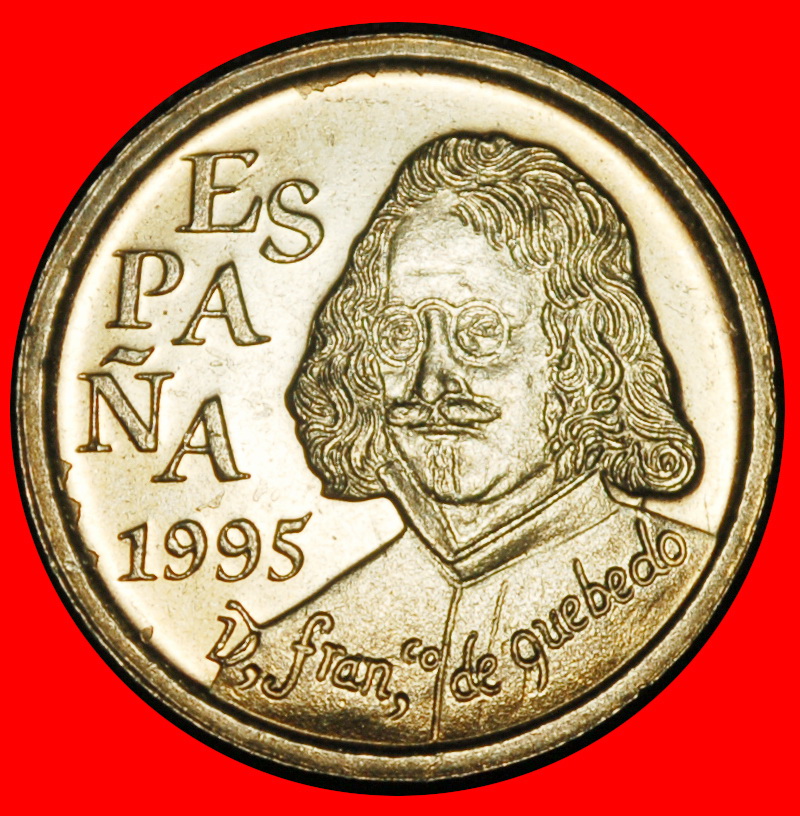  Ⰿ QUEVEDO 1580-1645: SPAIN★10 PESETAS 1995 UNCOMMON! JUAN CARLOS I 1975-2014★LOW START ★ NO RESERVE!   