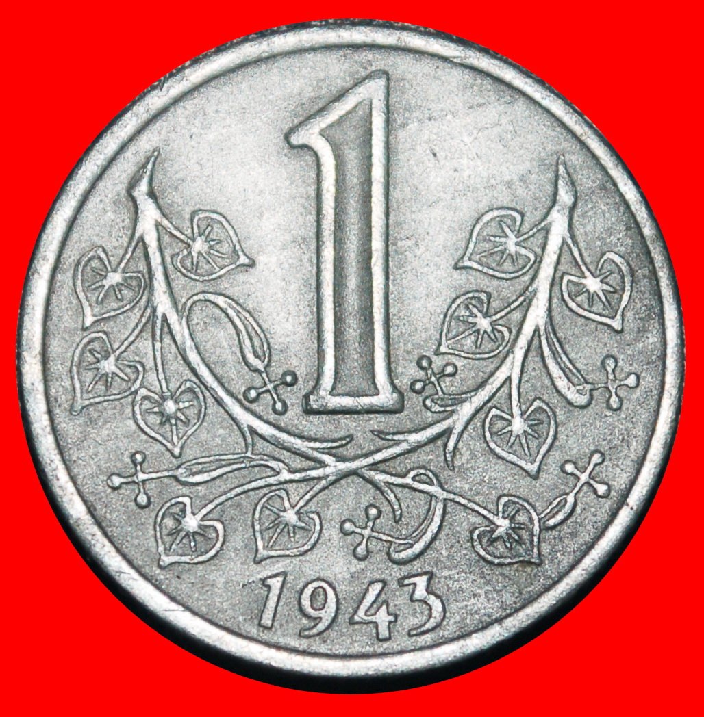  Ⰿ CZECHIA: BOHEMIA AND MORAVIA UNDER GERMANY (1939-1945) ★ 1 CROWN 1943! ★LOW START ★ NO RESERVE!   