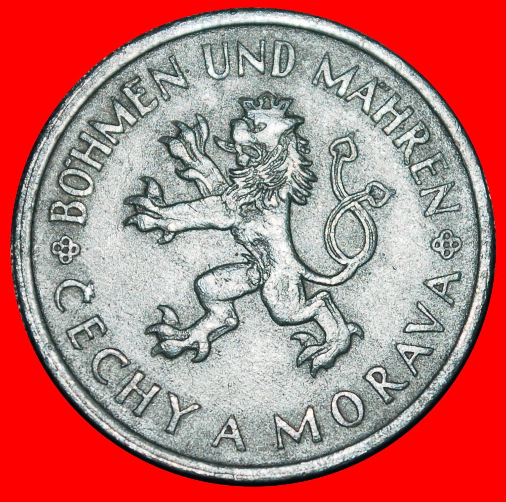  Ⰿ CZECHIA: BOHEMIA AND MORAVIA UNDER GERMANY (1939-1945) ★ 1 CROWN 1943! ★LOW START ★ NO RESERVE!   