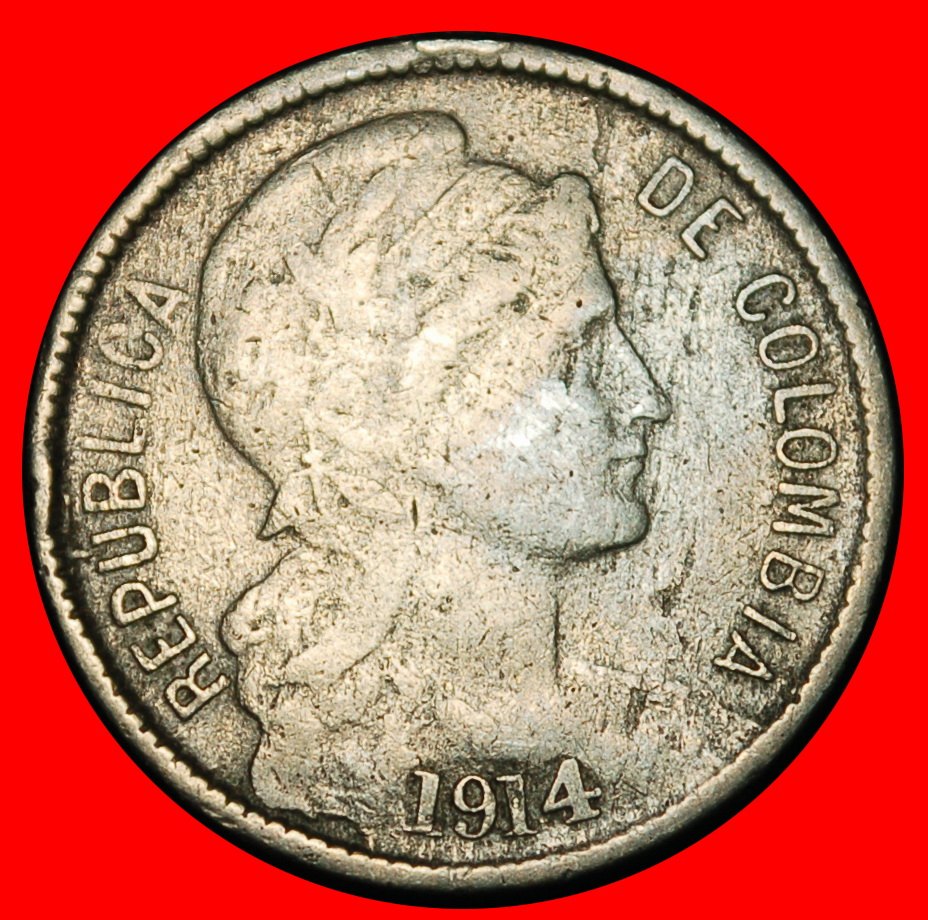  Ⰿ GREAT BRITAIN (1907-1914): COLOMBIA ★ 5 PESOS 1914 RARETY!★LOW START ★ NO RESERVE!   