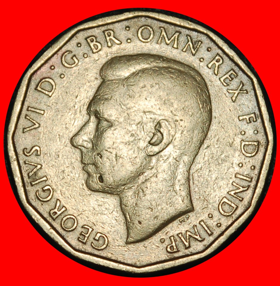  Ⰿ KEY DATE:GREAT BRITAIN★3 PENCE 1946 GEORGE VI (1937-1952)★INTERESTING TYPE★LOW START ★ NO RESERVE!   