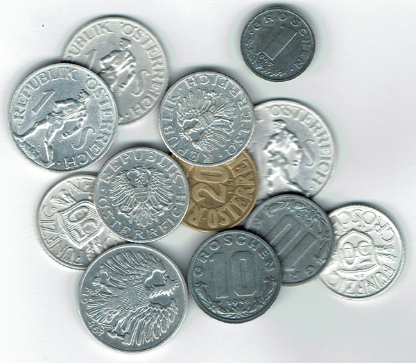  SZAIVERT ÖSTERREICH 2. REPUBLIK 5 SCHILLING 1952 2 SCHILLING 1946 1947 LOT DIVERSE   