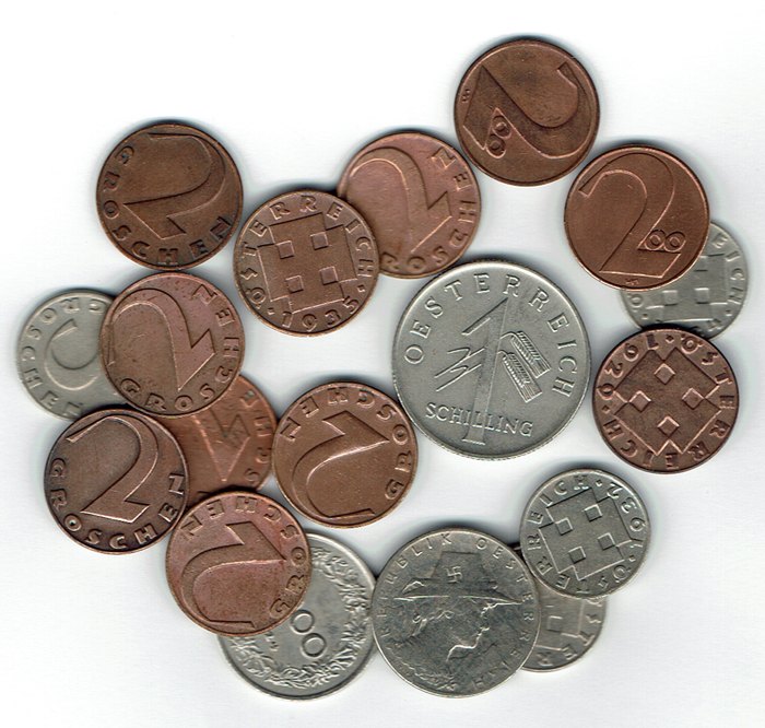  SZAIVERT ÖSTERREICH 1. REPUBLIK 1 GROSCHEN 100 KRONEN 2 GROSCHEN 200 KRONEN 1 SCHILLING ETC.   