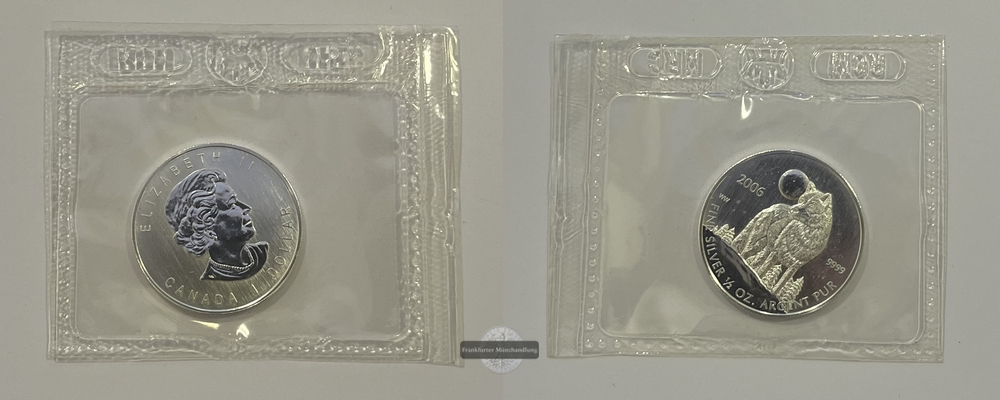  Kanada 1 Dollar 2006 1/2 oz Timberwolf KM#718 FM-Frankfurt Feinsilber: 15,5g   