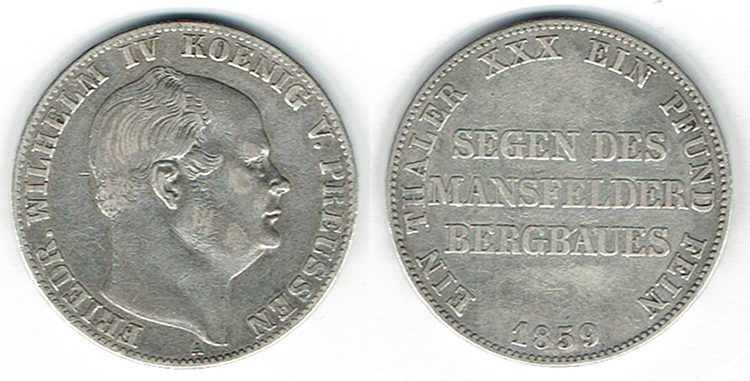  SZAIVERT ALTDEUTSCHLAND PREUSSEN KÖNIGREICH FRIEDRICH WILHELM IV. AUSBEUTETALER   