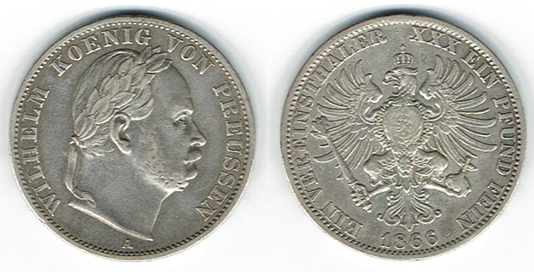  SZAIVERT ALTDEUTSCHLAND PREUSSEN KÖNIGREICH WILHELM I. VEREINSTALER   