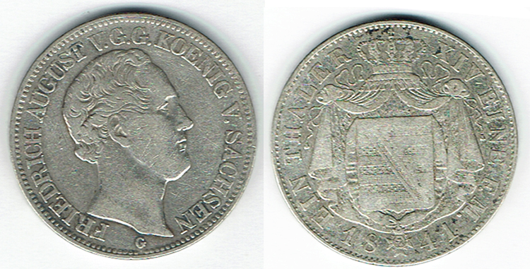  SZAIVERT ALTDEUTSCHLAND SACHSEN KÖNIGREICH FRIEDRICH AUGUST II TALER   