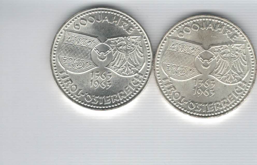  50 Schilling 1963 Tirol 600 Jahre bei Österreich 18g fein Ag Spittagold9800 (4584/2)   