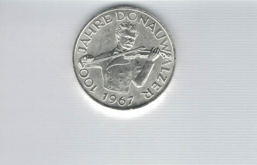  50 Schilling 1967 100 Jahre Donauwalzer silber 18g fein Österreich Spittalgold9800 (4584/6)   