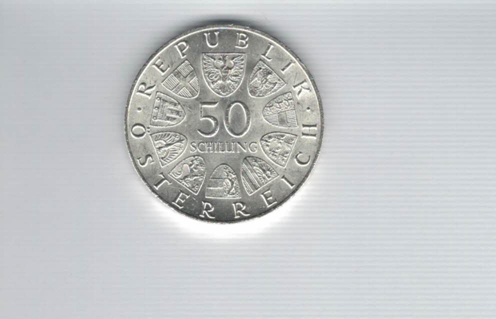  50 Schilling 1968 50 Jahre Republik silber 18g fein Österreich Spittalgold9800 (4584/7)   