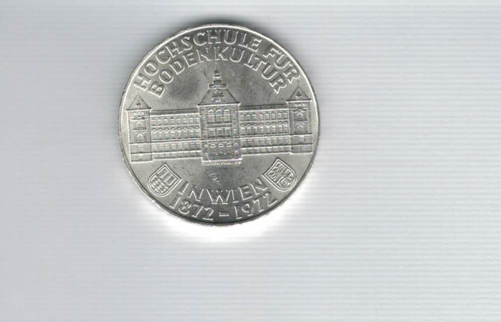  50 Schilling 1972 100 J. Hochschule für Bodenkultur Ag 18g fein Österreich Spittalgold9800 (4584/13)   