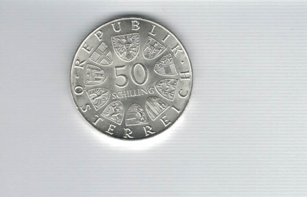  50 Schilling 1972 100 J. Hochschule für Bodenkultur Ag 18g fein Österreich Spittalgold9800 (4584/13)   