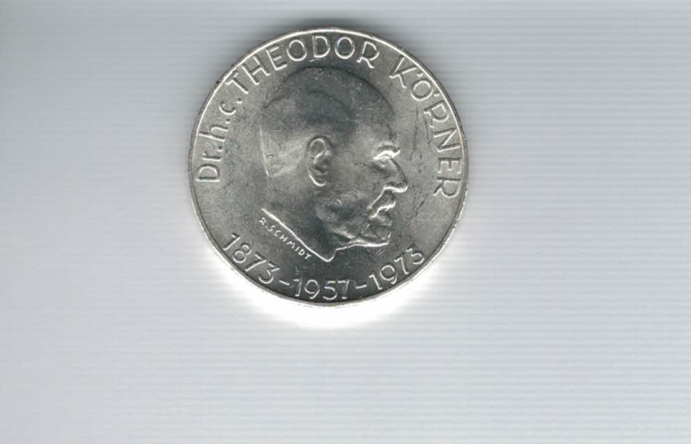  50 Schilling 1973 Theodor Körner 2. Republik Ag 18g fein Österreich Spittalgold9800 (4584/15)   