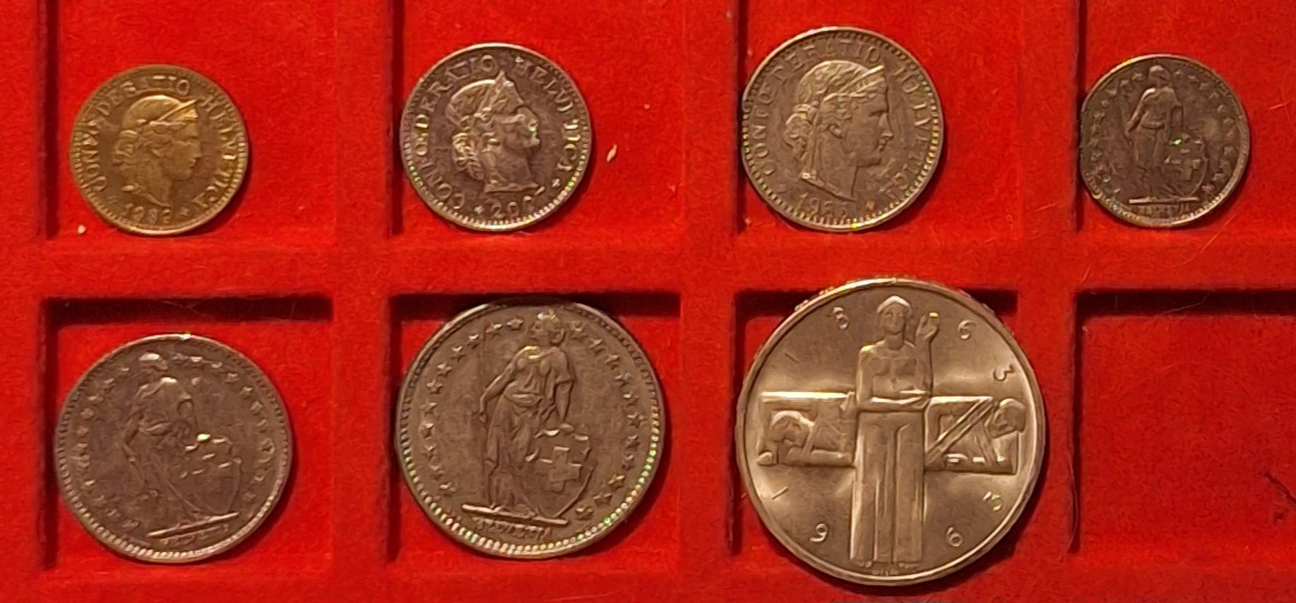  Schweiz CHF 8,85 KMS  1963 je 15g 835er Silber (12,525g fein) A   