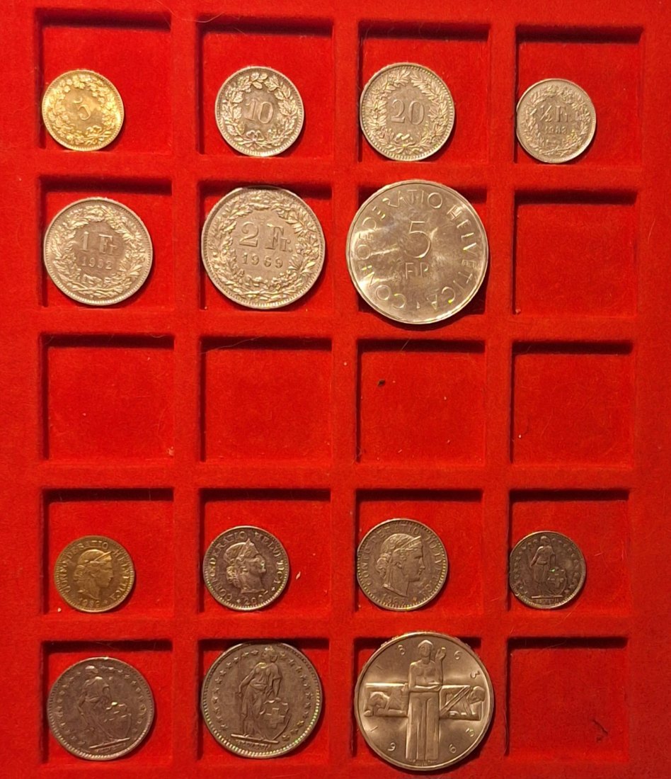  Schweiz CHF 8,85 Lot/5 Franken 1963 mit 15g 835er Silber (12,525g fein) C   