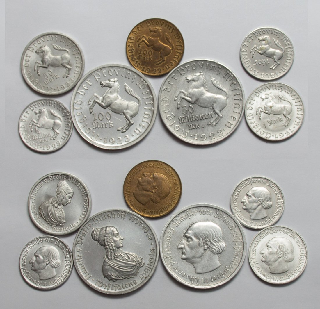  Provinz Westfalen Notgeld 1921 - 1923 Freiherr vom Stein   