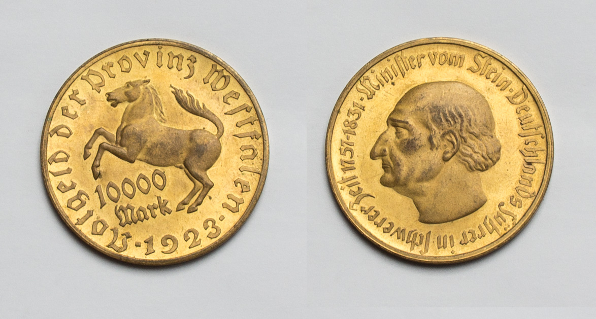  Provinz Westfalen Notgeld 10000 Mark 1923 vz.   