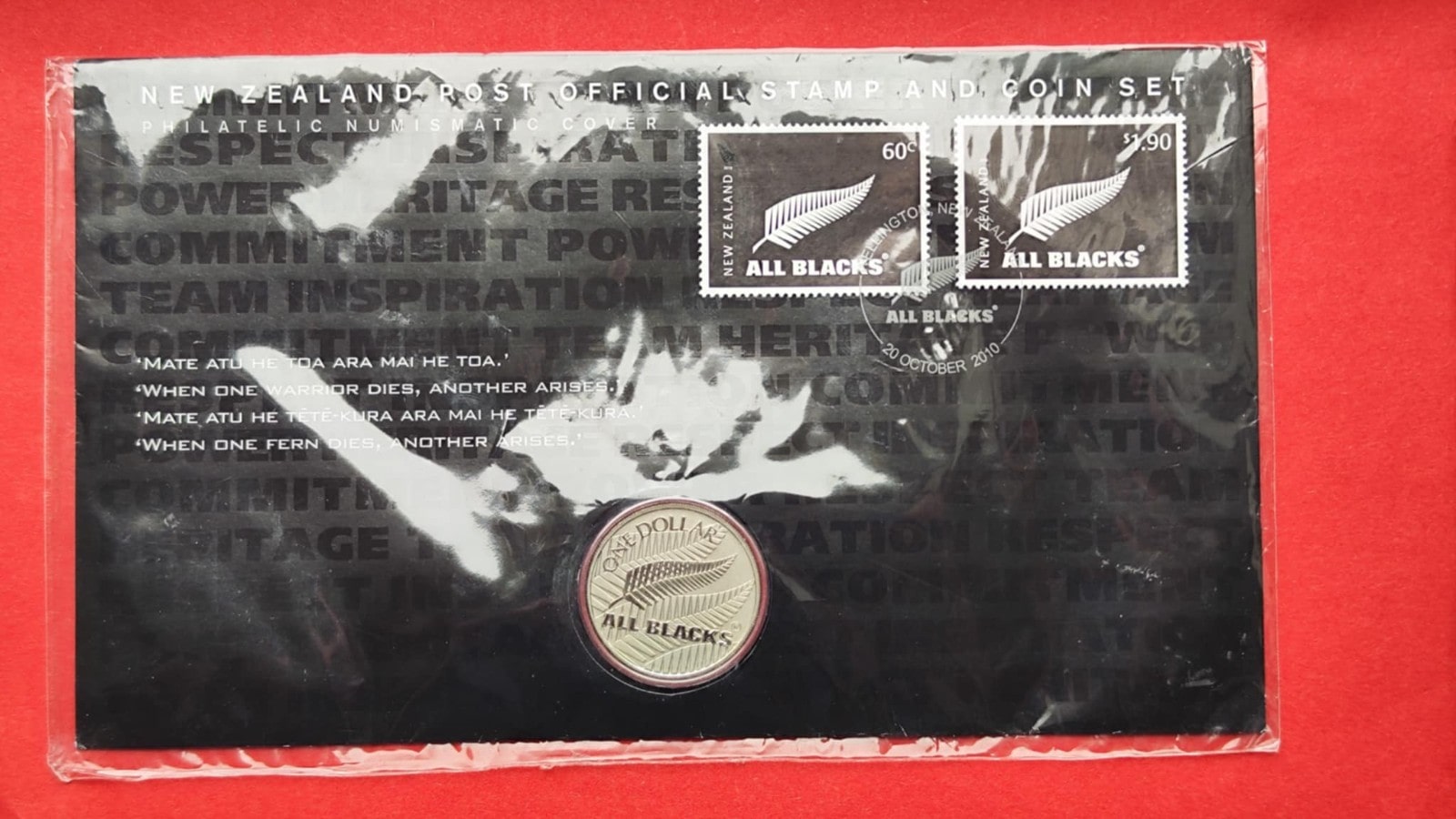  Neuseeland 1 Dollar 2011 - Alles schwarz (All Blacks Rugby) - RAR!   