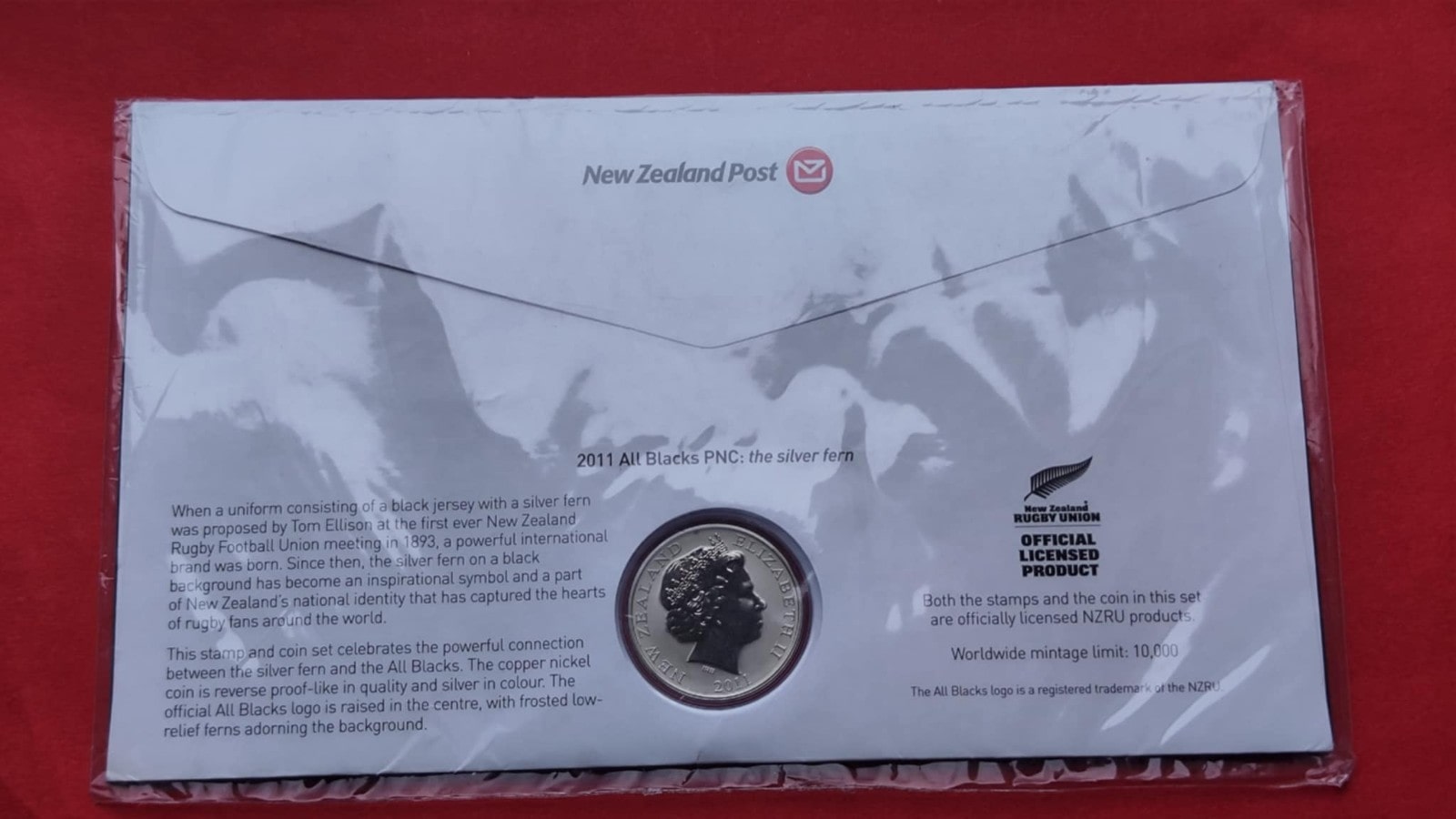  Neuseeland 1 Dollar 2011 - Alles schwarz (All Blacks Rugby) - RAR!   