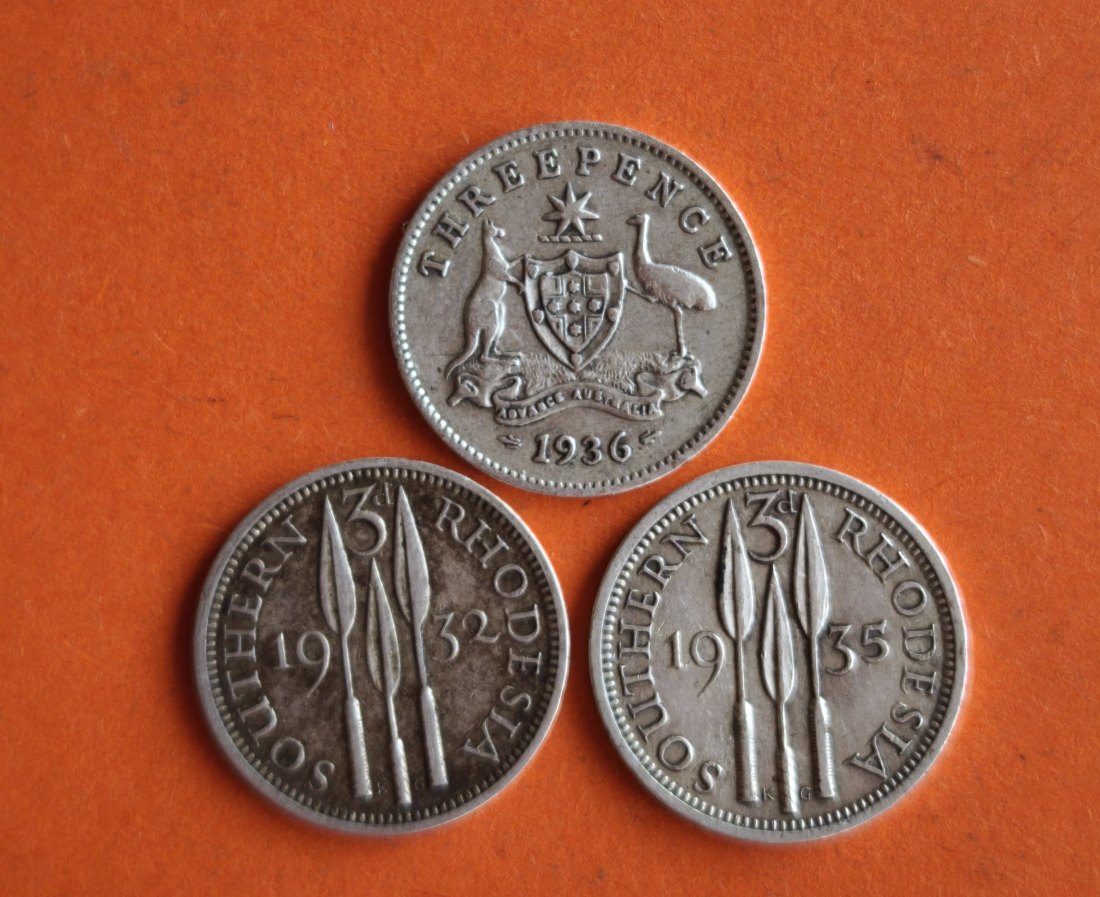 Georg V Silber Münzen – Südrhodesien und Australien