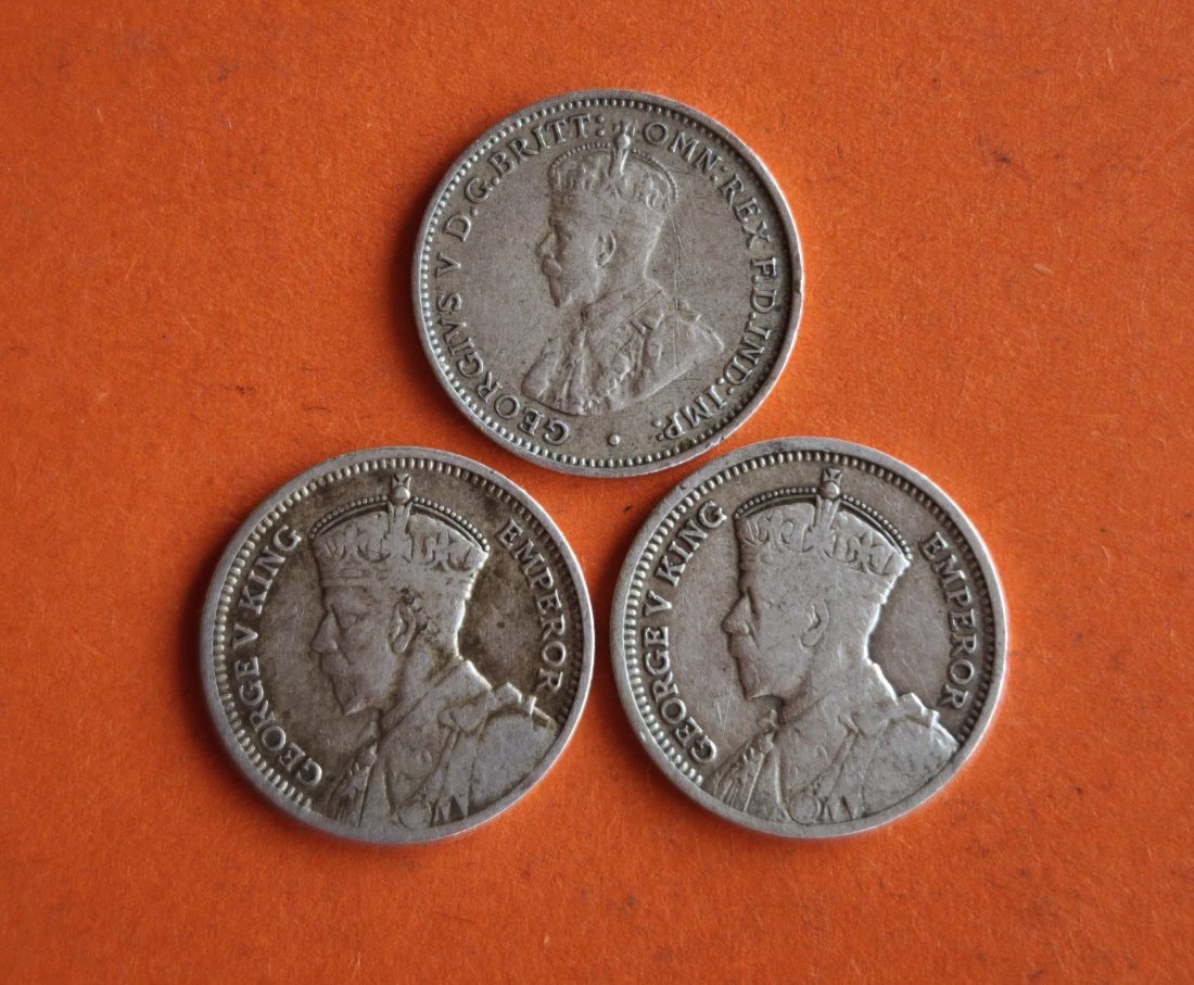  Georg V Silber Münzen – Südrhodesien und Australien   