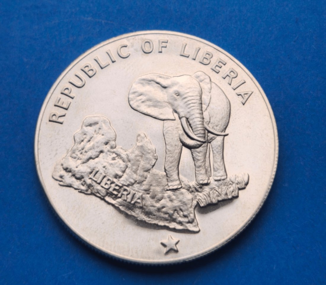 Liberia 5 Dollar 1974 - 1Oz Silbermünze