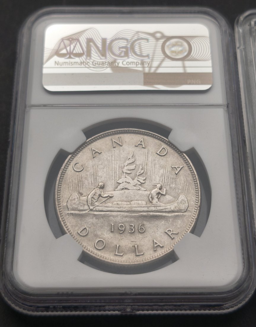  Kanada Silber 1 Dollar 1936 - NGC   