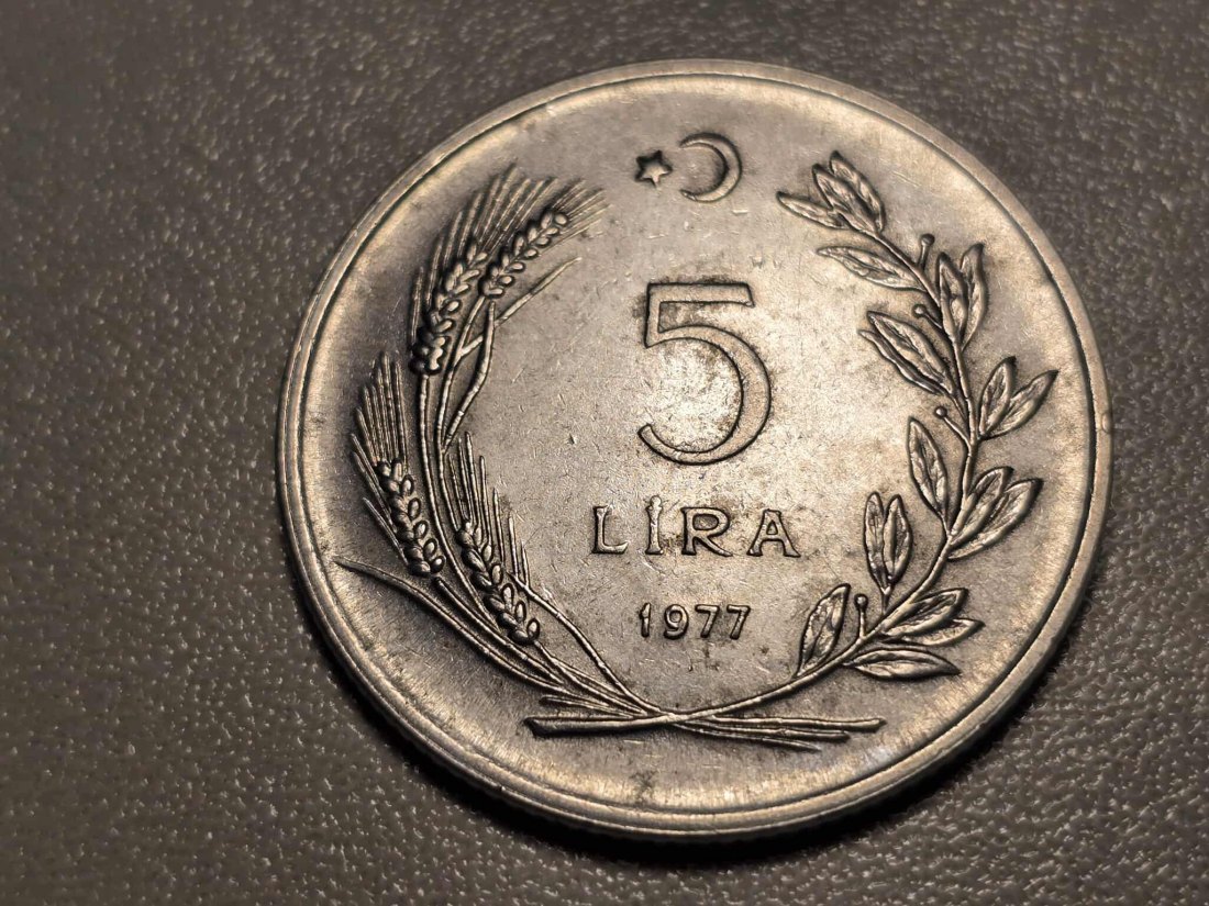  Türkei 5 Lire 1977 Umlauf   