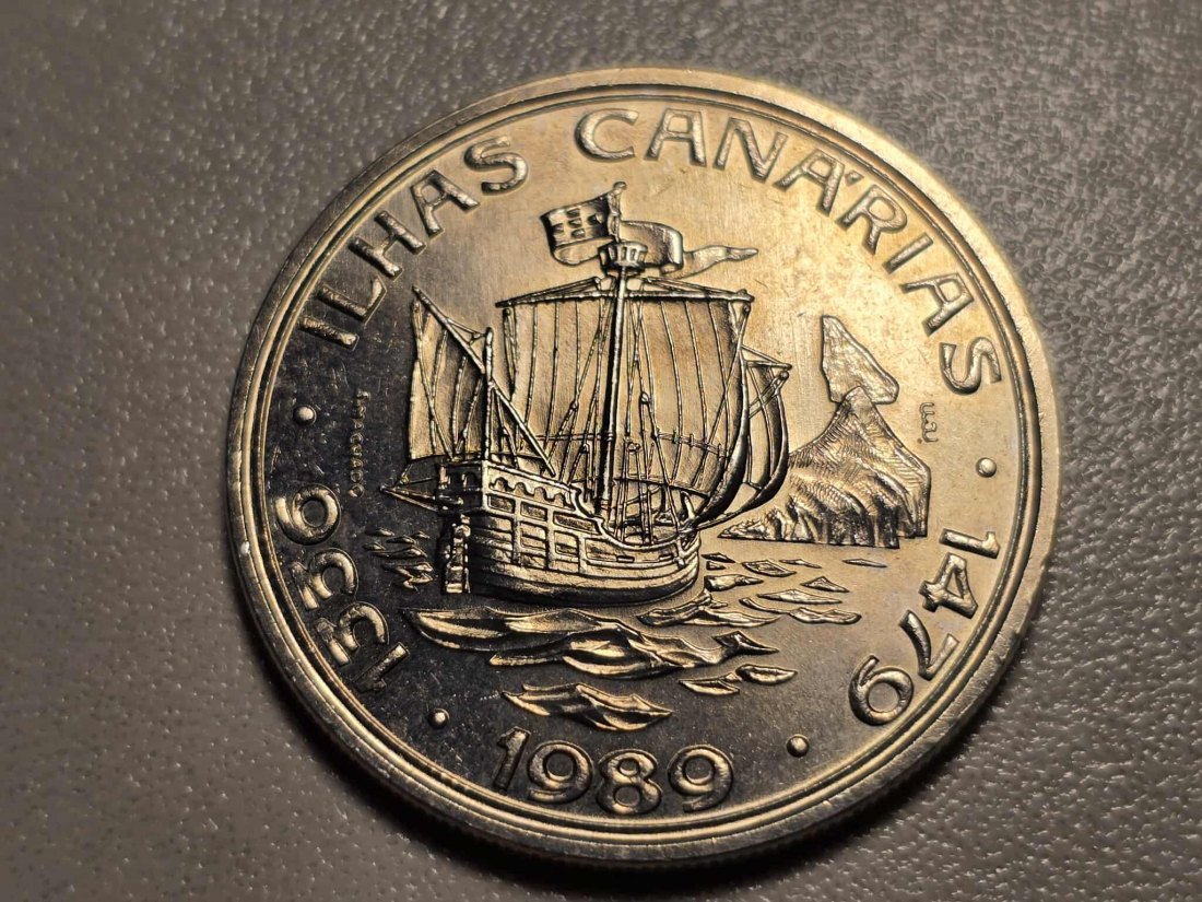  Portugal 100 Escudos 1989 - Canary Islands STG   