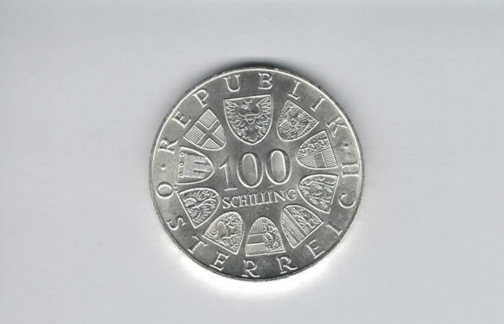  100 Schilling 1975 Johann Strauss silber 15,36g fein Österreich Spittalgold9800 (01914/2)   