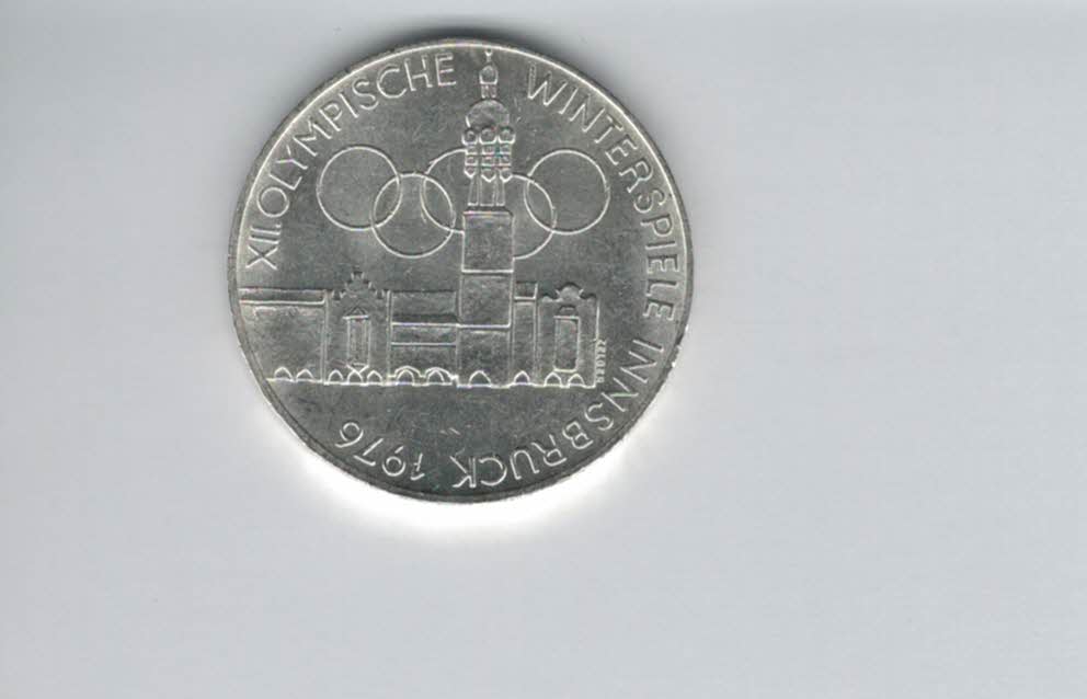  100 Schilling 1976 Winterolympiade Innsbruck Stadtturm Wien 15,36g fein silber Österreich (01914/5)   