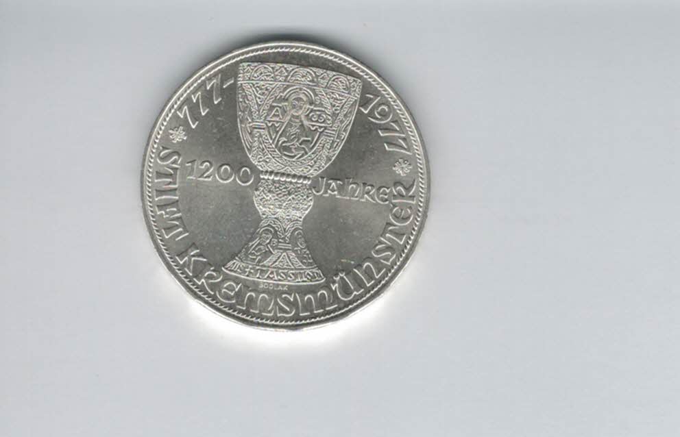  100 Schilling 1977 Stift Kremsmünster 1200 Jahre Tassilokelch Ag 15,36g fein Österreich (01914/14)   