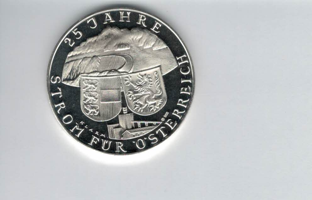  Silbermedaille 25 Jahre Strom silber 900/22,86g fein Österreich Spittalgold9800 (3469/18   