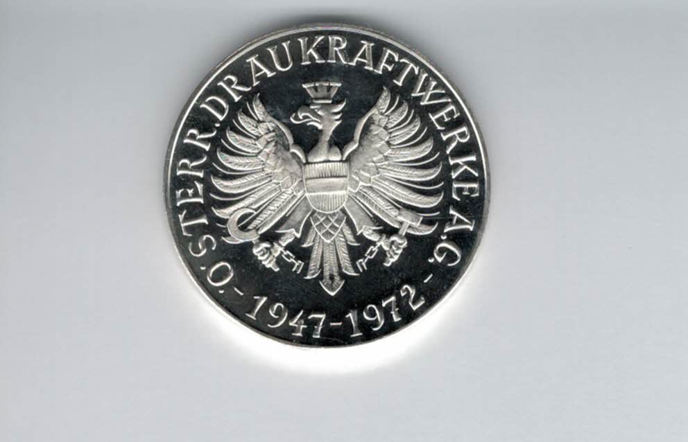  Silbermedaille 25 Jahre Strom silber 900/22,86g fein Österreich Spittalgold9800 (3469/18   