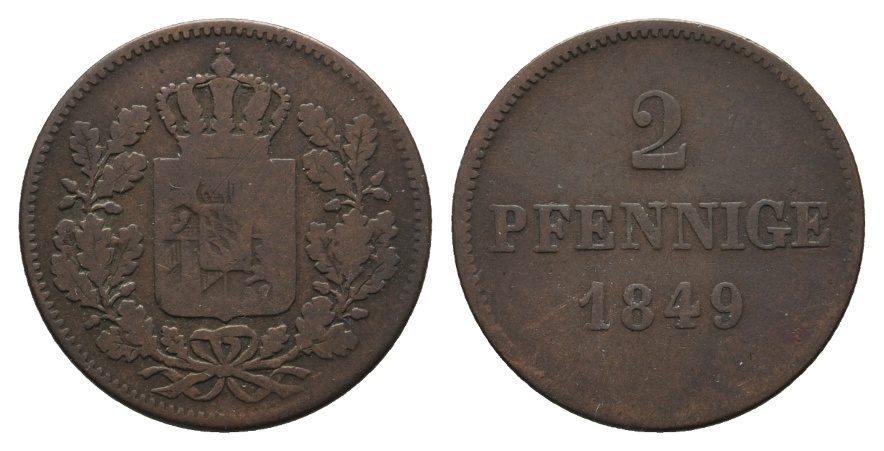  Altdeutschland; Kleinmünze 1849   