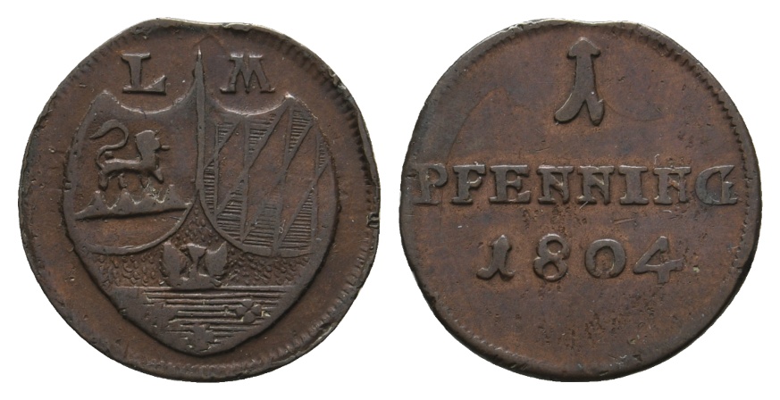  Altdeutschland; Kleinmünze 1804   