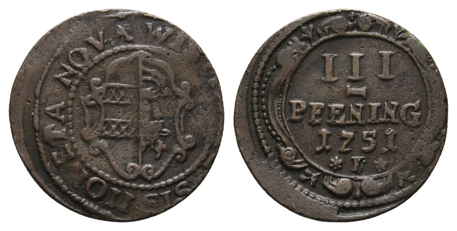  Altdeutschland; Kleinmünze 1751   