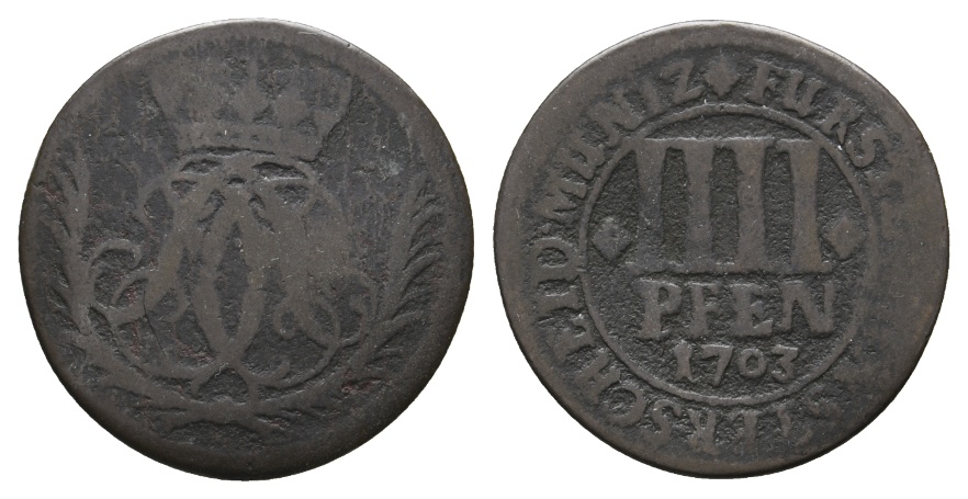  Altdeutschland; Kleinmünze 1703   